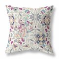 Palacedesigns 16 in. Peacock Indoor & Outdoor Zip Throw Pillow Off-White & Gray PA3094218